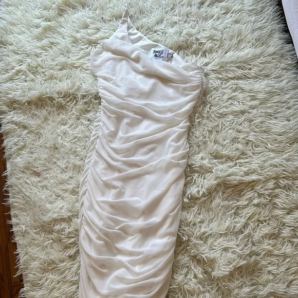 strapless open back dress Liberation Off The Shoulder Mini Dress White
